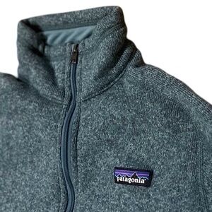 Patagonia Better Sweater Blue Sz M 1/4 Zip Pullover Fleece Jacket Outdoors Walks